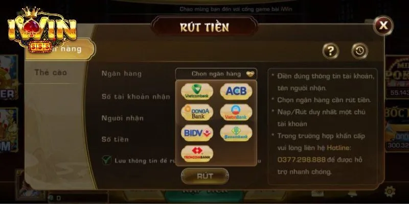 Giới thiệu rút tiền IWIN